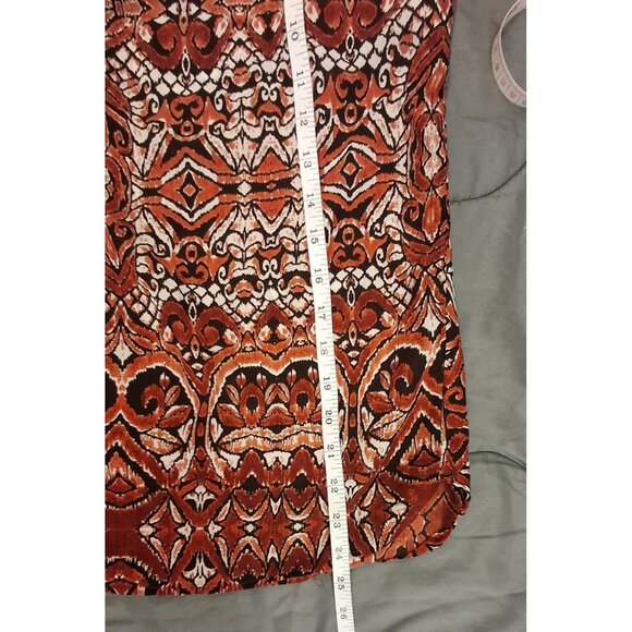 Japna Shirt Womens Medium Orange Geometric Print Sleeveless Dressy Lightweight - Picture 5 of 9